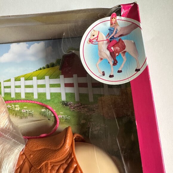 Barbie Doll & Horse Set with Blonde Doll in Riding Outfit, Light Brown Horse - Picture 4 of 4